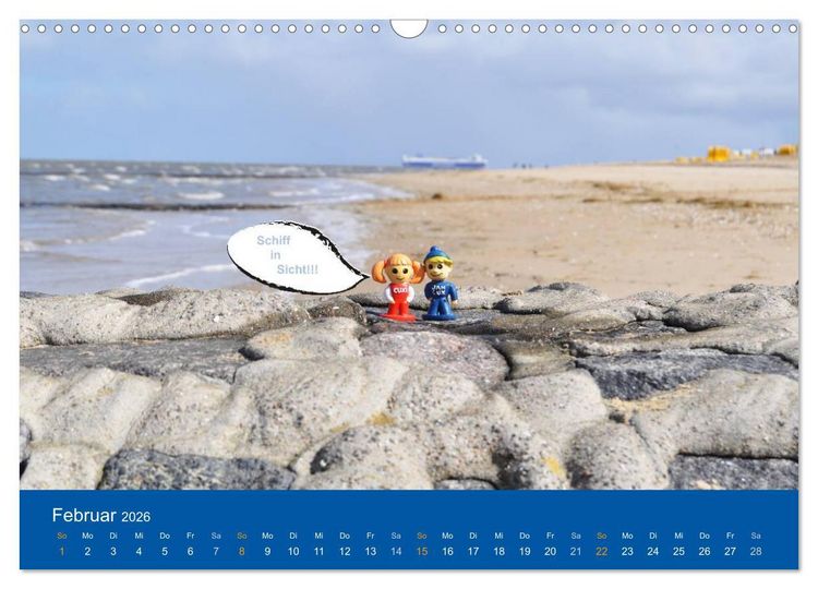 Produktbild: An der Waterkant mit Jan Cux und Cuxi (Wandkalender 2026 DIN A3 quer), CALVENDO Monatskalender