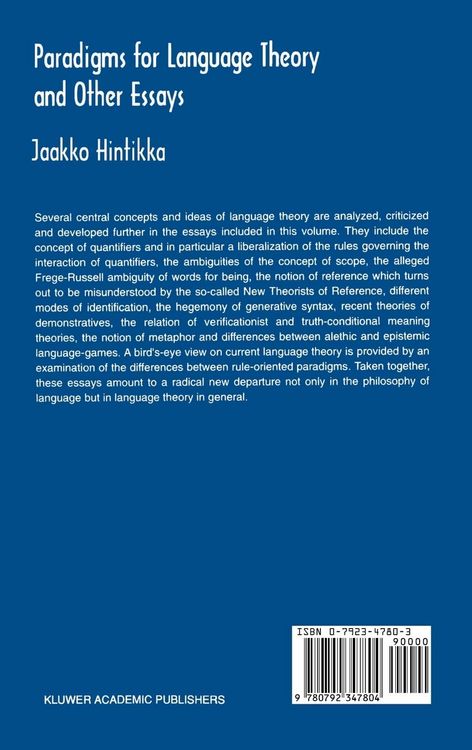 Produktbild: Paradigms for Language Theory and Other Essays