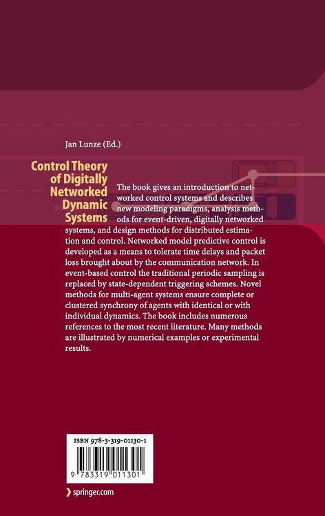 Produktbild: Control Theory of Digitally Networked Dynamic Systems