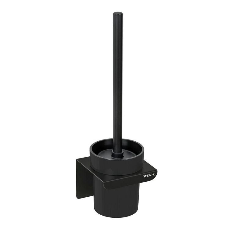 Produktbild: Turbo-Loc&reg; WC-Garnitur Mod. Lizan Schwarz, mit Silikon-B&uuml;rstenkopf, Befestigen ohne Bohren