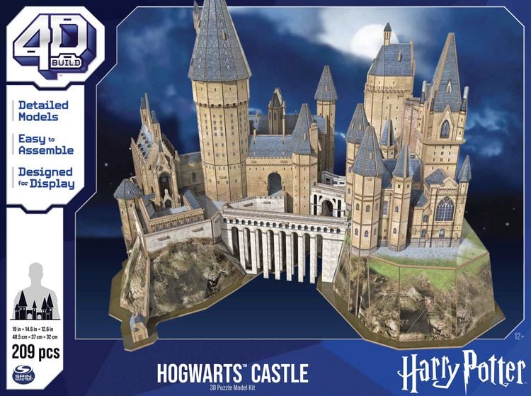 Produktbild: 4D Build - Harry Potter, Hogwarts Castle, 3D-Puzzle des magischen Harry Potter-Schlosses aus hochwertigem Karton, 209 Teile, ab 12 Jahren