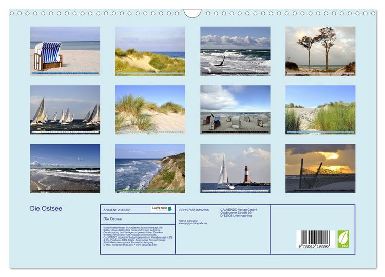 Produktbild: Die Ostsee (Wandkalender 2026 DIN A3 quer), CALVENDO Monatskalender
