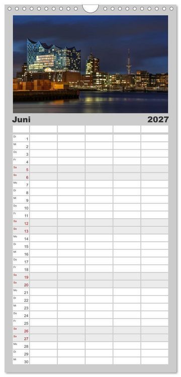 Produktbild: Familienplaner 2027 - Magic Nights Hamburg mit 5 Spalten (Wandkalender, 21 x 45 cm) CALVENDO