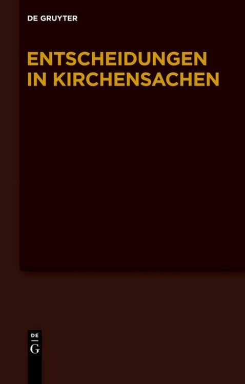 Produktbild: Entscheidungen in Kirchensachen seit 1946 / 1.7.-31.12.2007
