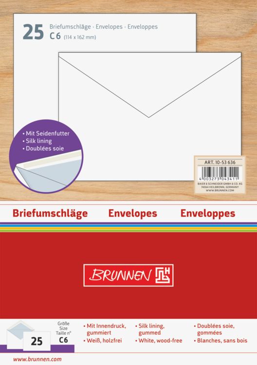 Produktbild: Brunnen Briefumschlag C6 gumm. ws