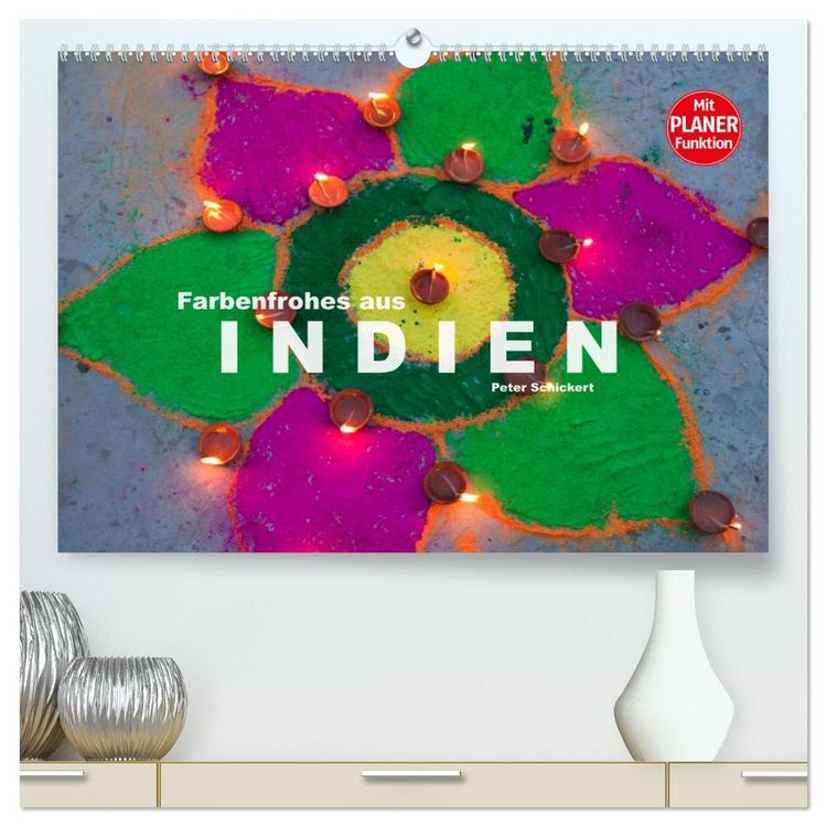 Produktbild: Farbenfrohes aus Indien (hochwertiger Premium Wandkalender 2026 DIN A2 quer), Kunstdruck in Hochglanz