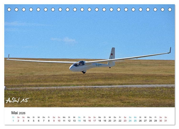 Produktbild: Flugzeuge auf der Wasserkuppe 2026 (Tischkalender 2026 DIN A5 quer), CALVENDO Monatskalender