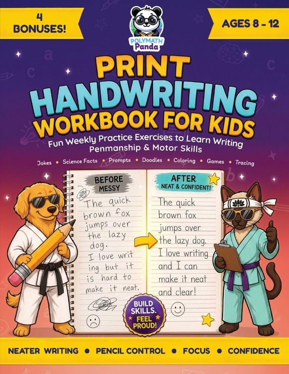 Produktbild: Print Handwriting Workbook for Kids 8-12