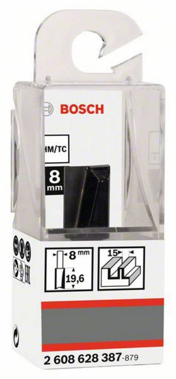 Produktbild: Bosch Accessories 2608628387 Nutfr&auml;ser Hartmetall L&auml;nge 51 mm Produktabmessung, &Oslash; 15 mm Schaftdurchmesser 8 mm
