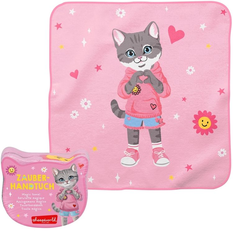 Produktbild: Zauberhandtuch Motiv "Katze"