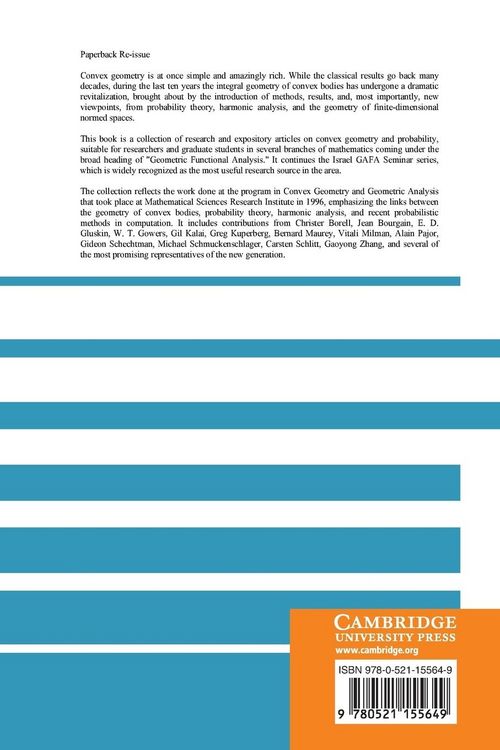 Produktbild: Convex Geometric Analysis