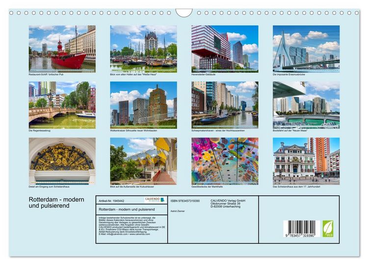 Produktbild: Rotterdam - modern und pulsierend (Wandkalender 2026 DIN A3 quer), CALVENDO Monatskalender