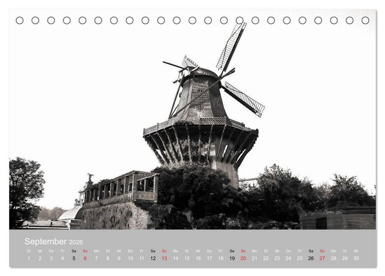Produktbild: Potsdam schwarz auf wei&szlig; (Tischkalender 2026 DIN A5 quer), CALVENDO Monatskalender