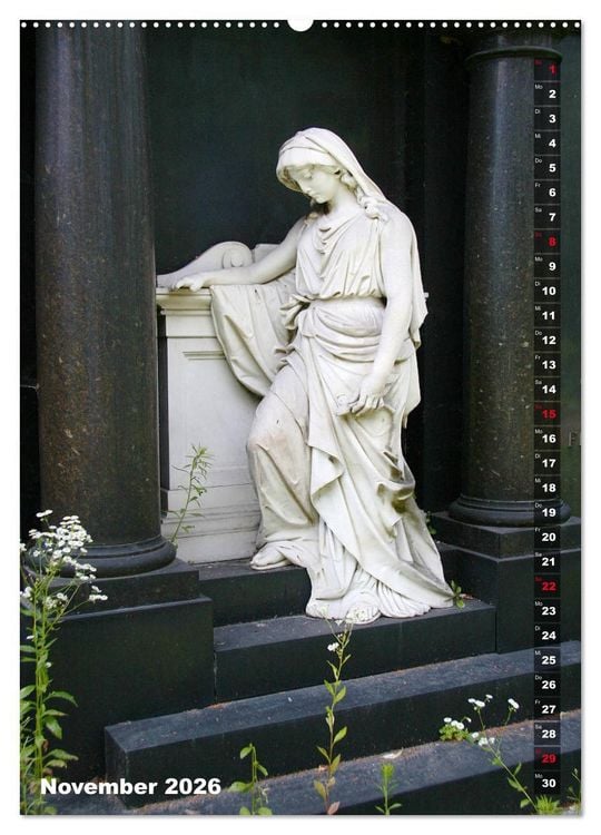 Produktbild: Friedhofsengel in Berlin (hochwertiger Premium Wandkalender 2026 DIN A2 hoch), Kunstdruck in Hochglanz