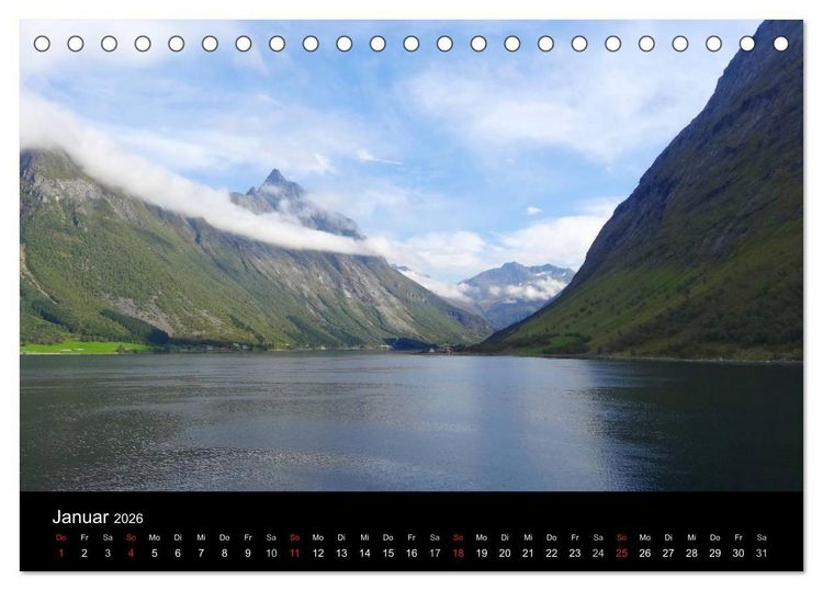 Produktbild: Impressionen von Norwegen entlang der Hurtigruten (Tischkalender 2026 DIN A5 quer), CALVENDO Monatskalender