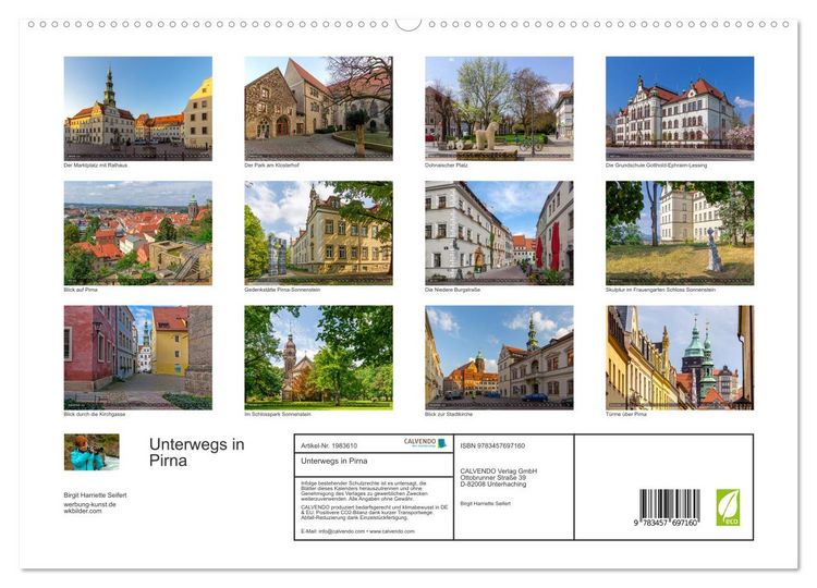 Produktbild: Unterwegs in Pirna (hochwertiger Premium Wandkalender 2026 DIN A2 quer), Kunstdruck in Hochglanz