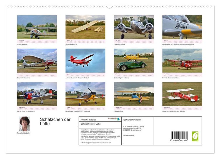 Produktbild: Sch&auml;tzchen der L&uuml;fte (hochwertiger Premium Wandkalender 2026 DIN A2 quer), Kunstdruck in Hochglanz