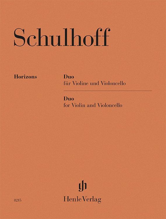 Produktbild: Erwin Schulhoff - Duo f&uuml;r Violine und Violoncello