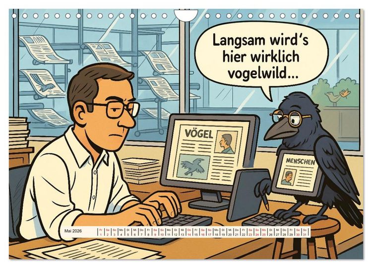 Produktbild: Tierischer Humor im Alltag (Wandkalender 2026 DIN A4 quer), CALVENDO Monatskalender