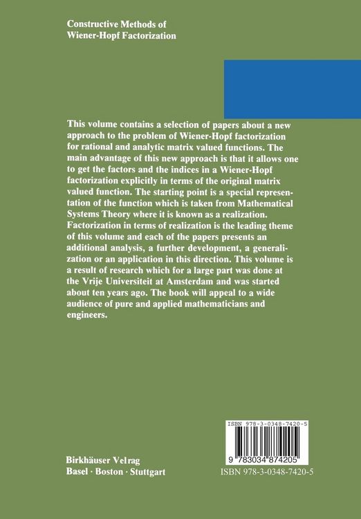 Produktbild: Constructive Methods of Wiener-Hopf Factorization