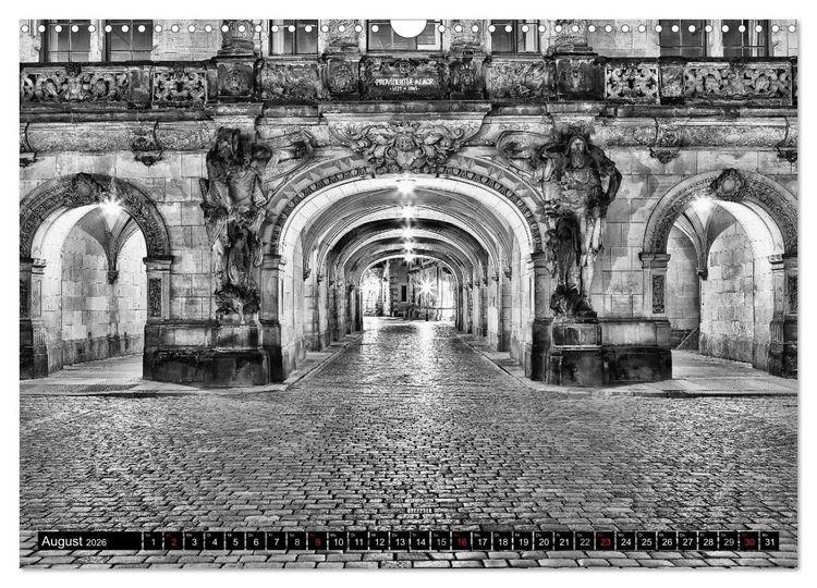 Produktbild: Dresden Faszination Schwarz Weiss (Wandkalender 2026 DIN A3 quer), CALVENDO Monatskalender
