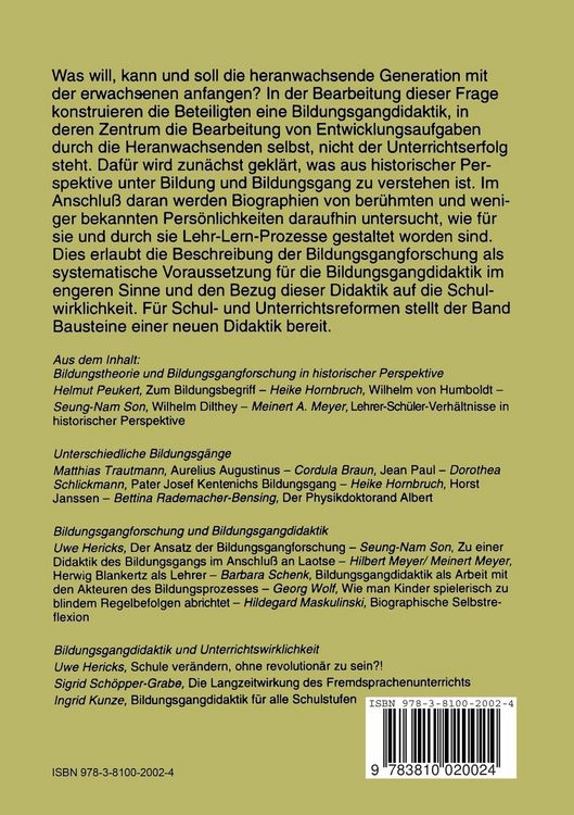 Produktbild: Bildungsgangdidaktik