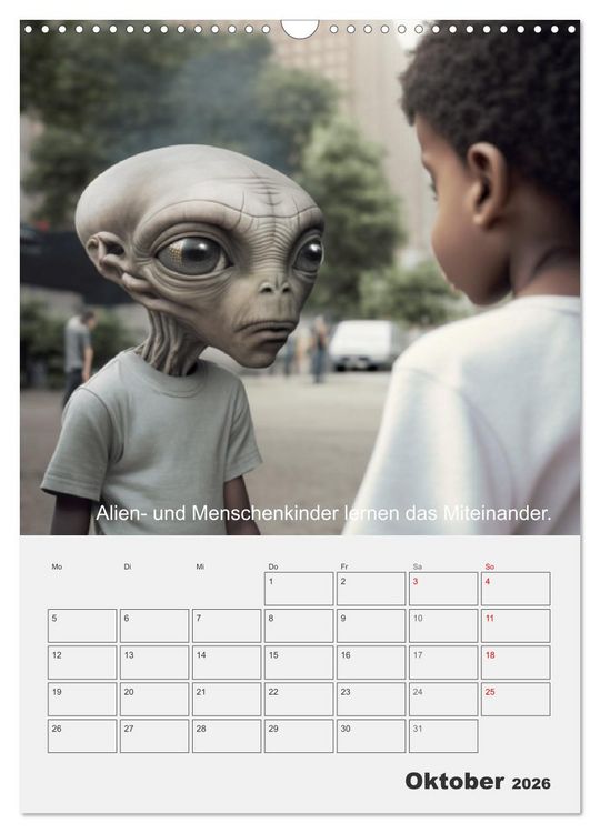 Produktbild: Aliens sind gelandet. Wie k&ouml;nnte diese Zukunftsvision f&uuml;r uns Menschen aussehen? (Wandkalender 2026 DIN A3 hoch), CALVENDO Monatskalender