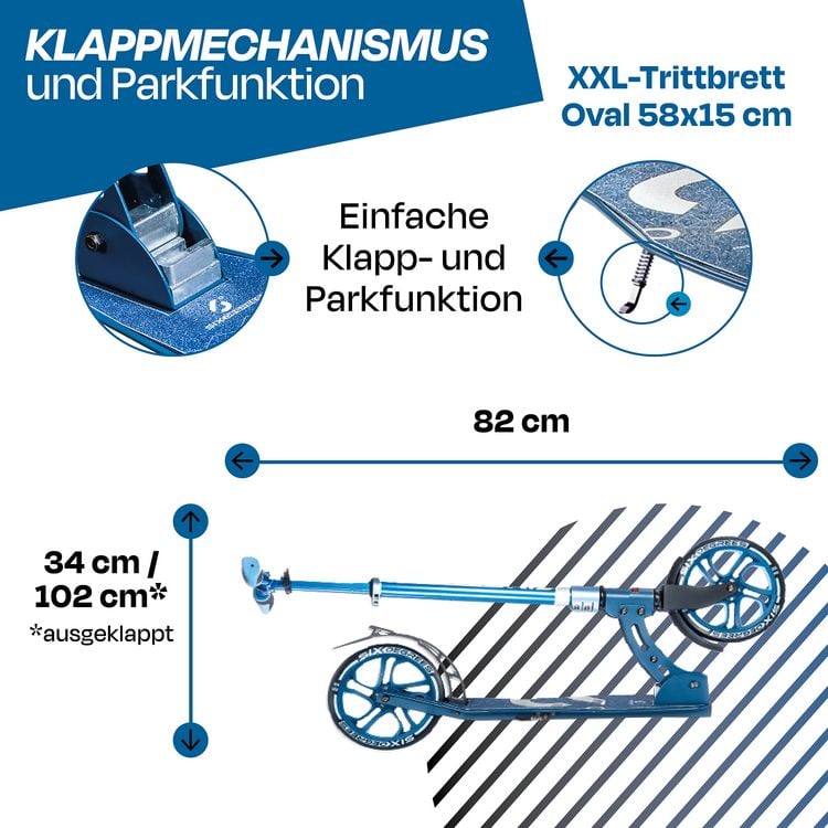 Produktbild: SIX DEGREES Aluminium Scooter 205 mm blau