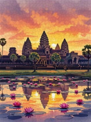 Produktbild: CALVENDO Puzzle Angkor Wat - Tempel im Dschungel | 1000 Teile Lege-Gr&ouml;&szlig;e 64x48cm Foto-Puzzle f&uuml;r gl&uuml;ckliche Stunden