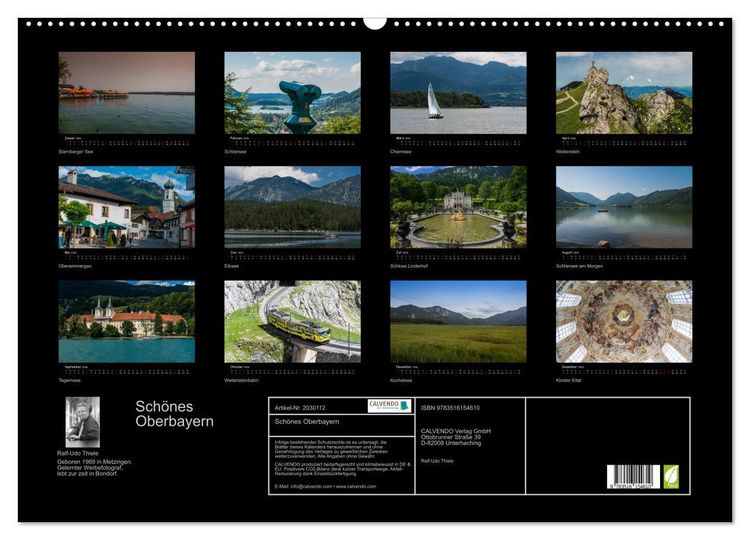 Produktbild: Sch&ouml;nes Oberbayern (Wandkalender 2026 DIN A2 quer), CALVENDO Monatskalender