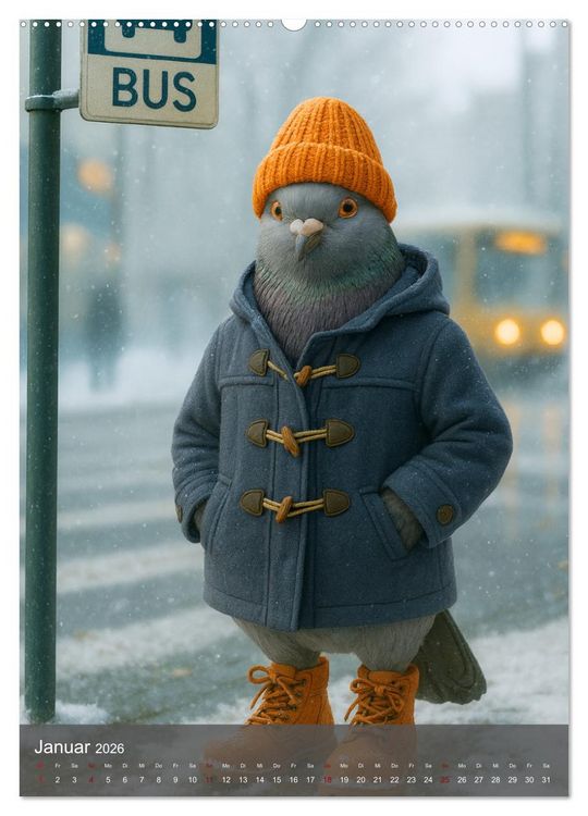 Produktbild: Stadttauben &ndash; Urban. Cool. Ziemlich untersch&auml;tzt. (hochwertiger Premium Wandkalender 2026 DIN A2 hoch), Kunstdruck in Hochglanz