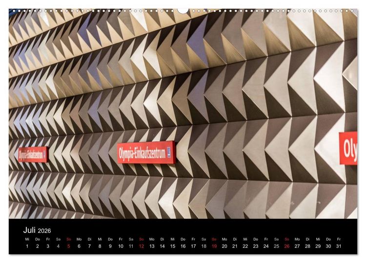 Produktbild: U-Bahn in M&uuml;nchen (hochwertiger Premium Wandkalender 2026 DIN A2 quer), Kunstdruck in Hochglanz