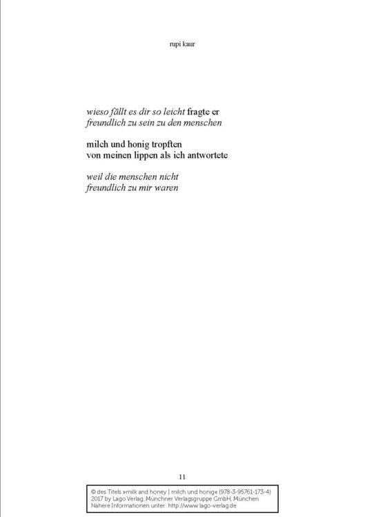 Produktbild: Milk and honey - milch und honig