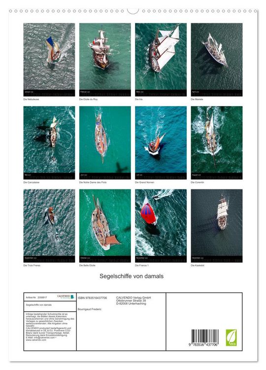 Produktbild: Segelschiffe von damals (hochwertiger Premium Wandkalender 2026 DIN A2 hoch), Kunstdruck in Hochglanz