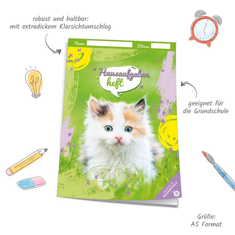 Produktbild: Tr&ouml;tsch Hausaufgabenheft Grundschule Katze
