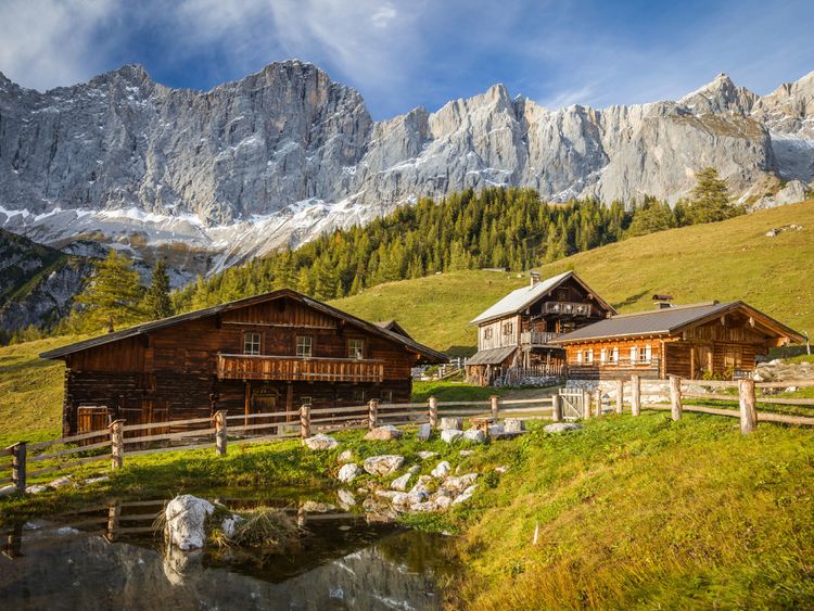 Produktbild: CALVENDO Puzzle Neustattalm (1.530 m) vor der Dachstein-S&uuml;dwand 1000 Teile Lege-Gr&ouml;&szlig;e 64 x 48 cm Foto-Puzzle Bild von Christian M&uuml;ringer
