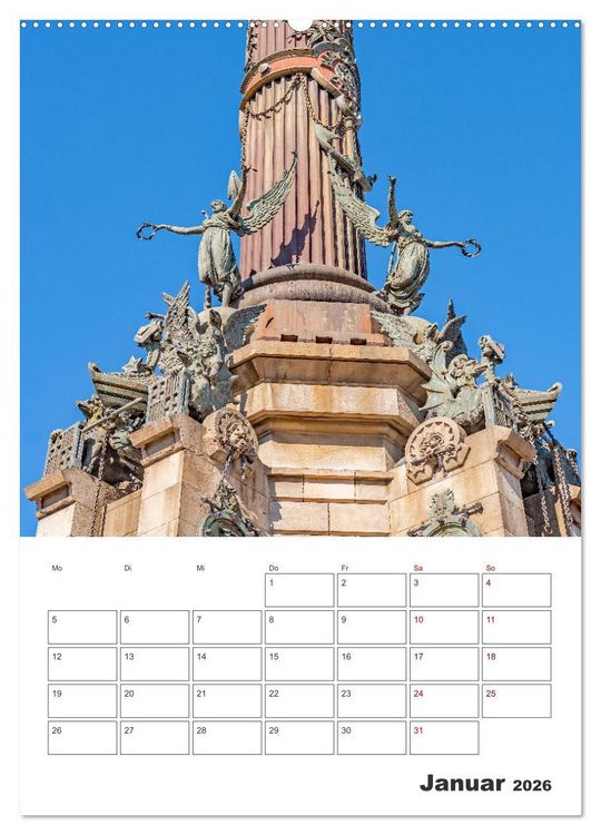 Produktbild: Barcelona - Urlaubsplaner (Wandkalender 2026 DIN A2 hoch), CALVENDO Monatskalender