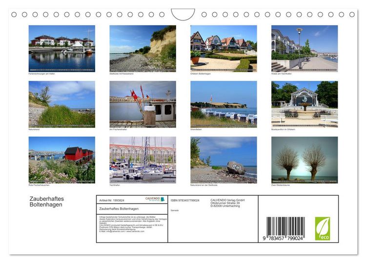 Produktbild: Zauberhaftes Boltenhagen (Wandkalender 2026 DIN A4 quer), CALVENDO Monatskalender