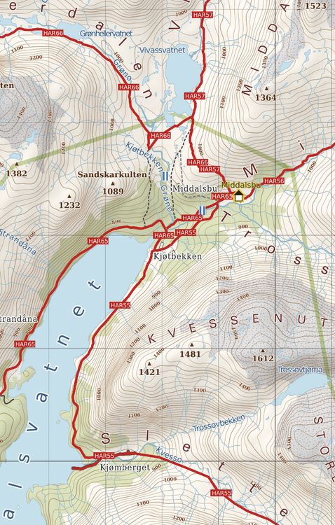 Produktbild: Hardangervidda West, Wander - Radkarte 1 : 50 000