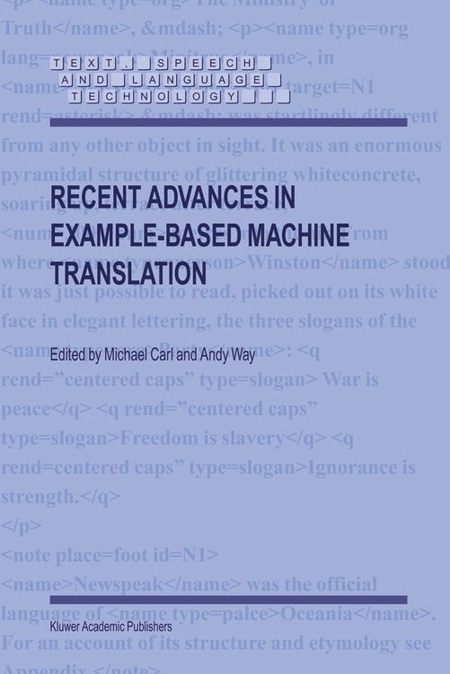 Produktbild: Recent Advances in Example-Based Machine Translation