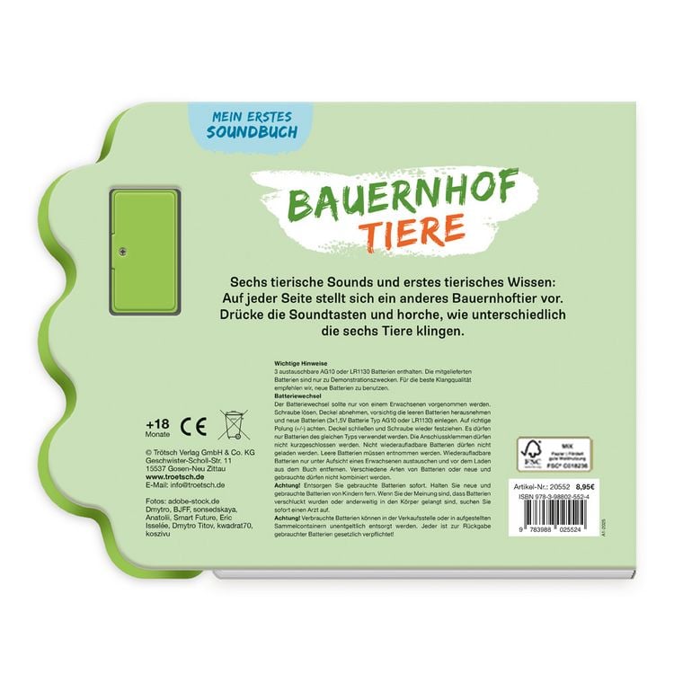 Produktbild: TR&Ouml;TSCH - Soundbuch Mein erstes Soundbuch Bauernhoftiere| Ab 2 Jahren