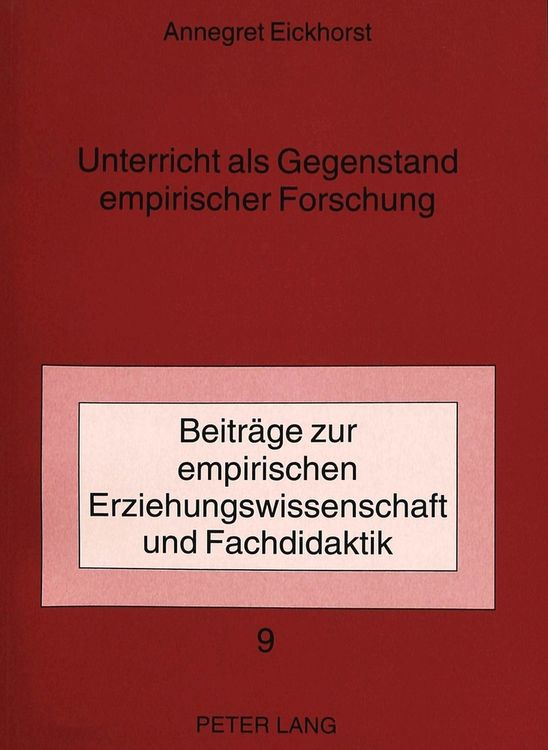Produktbild: Unterricht als Gegenstand empirischer Forschung