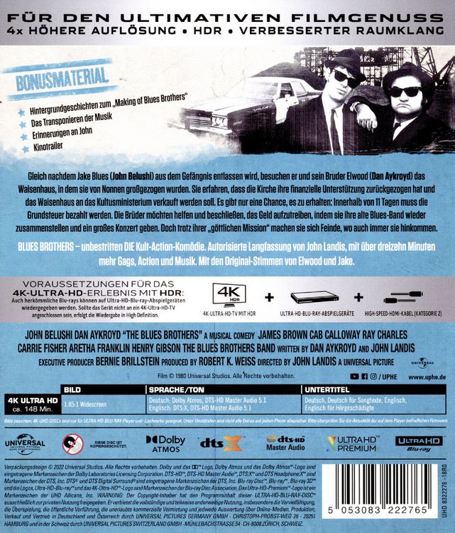 Produktbild: Blues Brothers - Uncut (4K Ultra HD)