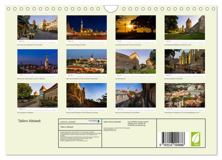 Produktbild: Tallinn Altstadt (Wandkalender 2026 DIN A4 quer), CALVENDO Monatskalender