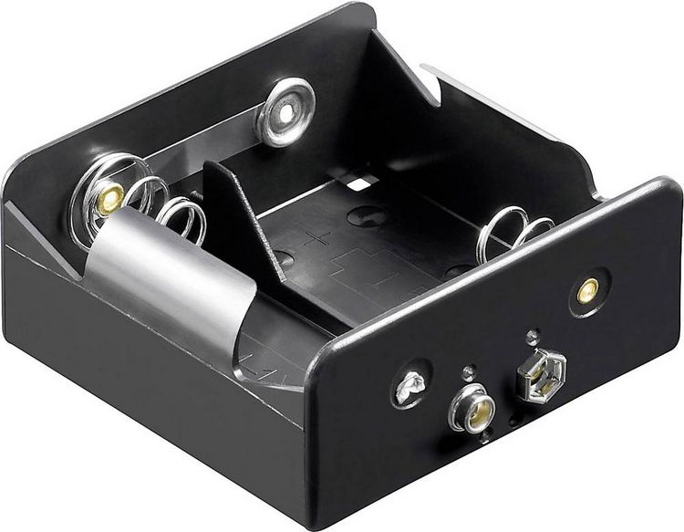 Produktbild: Goobay 11452 Batteriehalter 2x Mono (D) Druckknopfanschluss (L x B x H) 73 x 71 x 31 mm