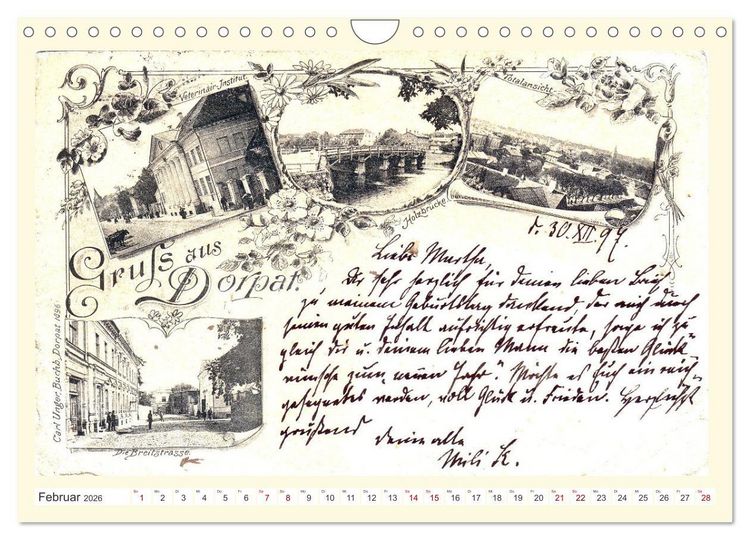Produktbild: Gruss aus Dorpat - Tartu in historischen Ansichten (Wandkalender 2026 DIN A4 quer), CALVENDO Monatskalender