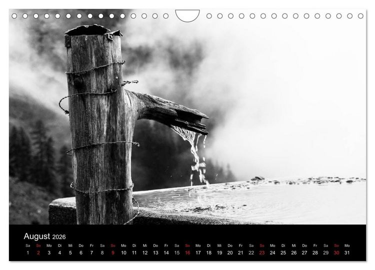 Produktbild: BERGE IN SCHWARZ WEISS (Wandkalender 2026 DIN A4 quer), CALVENDO Monatskalender