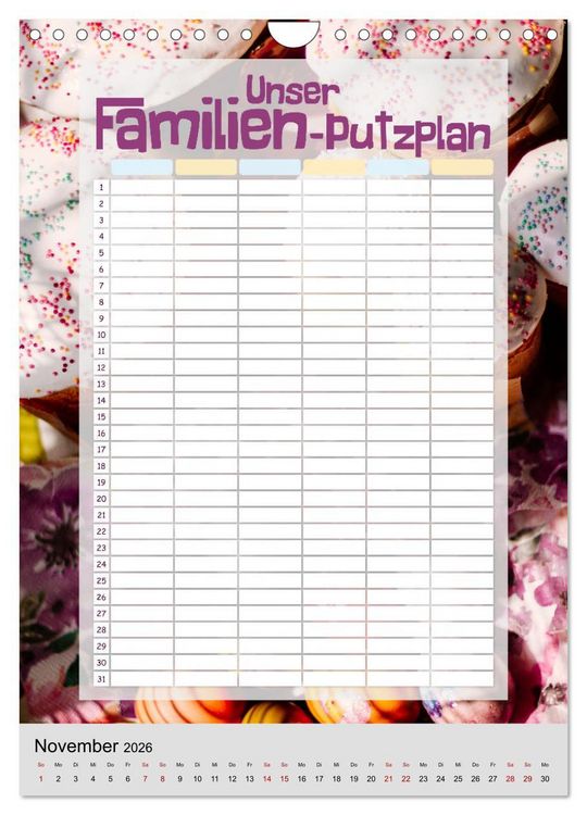 Produktbild: Unser Familien-Putzplan & Kalender 2026 (Wandkalender 2026 DIN A4 hoch), CALVENDO Monatskalender