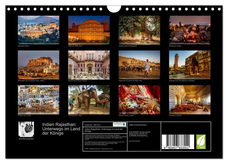 Produktbild: Indien Rajasthan: Unterwegs im Land der K&ouml;nige (Wandkalender 2026 DIN A4 quer), CALVENDO Monatskalender
