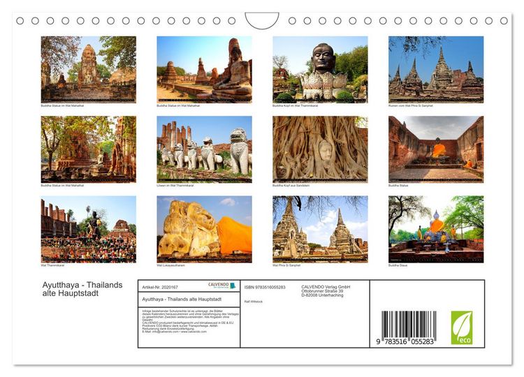 Produktbild: Ayutthaya - Thailands alte Hauptstadt (Wandkalender 2026 DIN A4 quer), CALVENDO Monatskalender